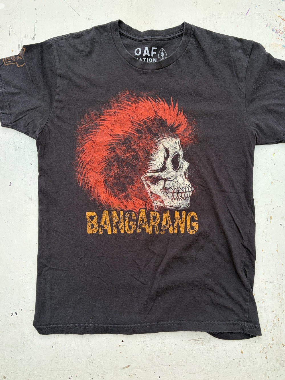 Men's OAF Nation T-Shirt Black Skull M Streetwear Gothic Art Dark‎ Tribal Chief